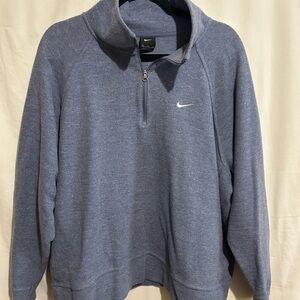 Nike Men's Heathered Blue Zip-Up Sweater